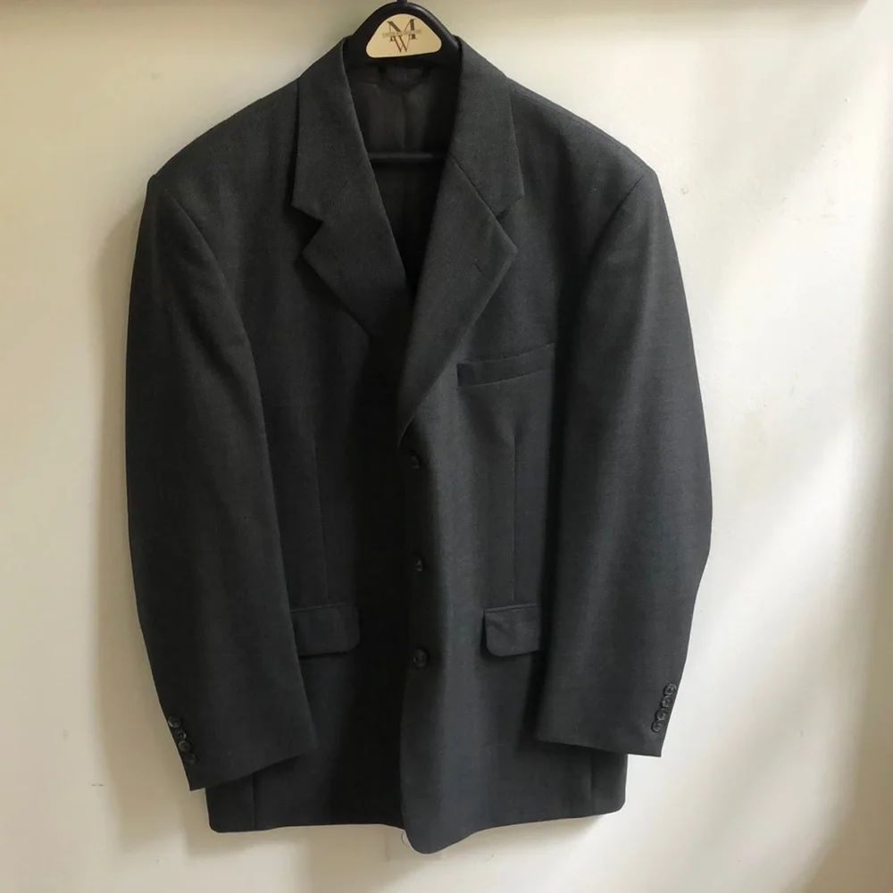 Fioravanti Soft Mens Suit Jacket Grey 3 Button Blazer Charcoal No Size Tag 42R